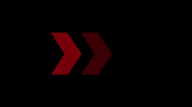 Direction concept, neon arrow icon, arrows indicate the direction of the overlay video layer. and looping 