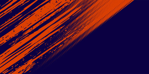 Fototapeta premium Sports speed lines style orange color halftone banner design template. trendy