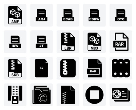 File Archive And 3D Design Document Extensions &ndash; Rar, Arj, And Cad Files For System Utility And Engineering Interfaces