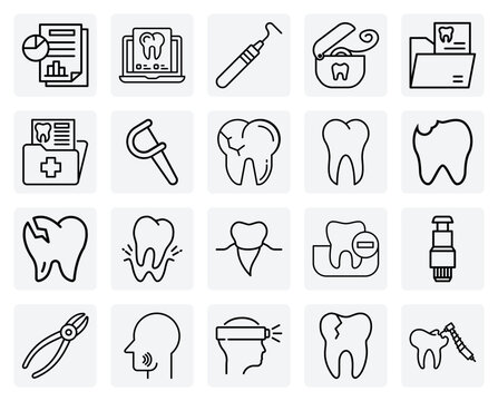 Identifying And Treating Dental Problems, With Visuals For Cracked Teeth, Cavities, And The Tools Used For Diagnosis.