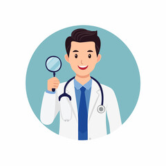 Fototapeta premium Doctor holding a magnifying glass