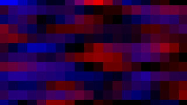 Red and blue digital blocky glitch pattern motion graphic loop