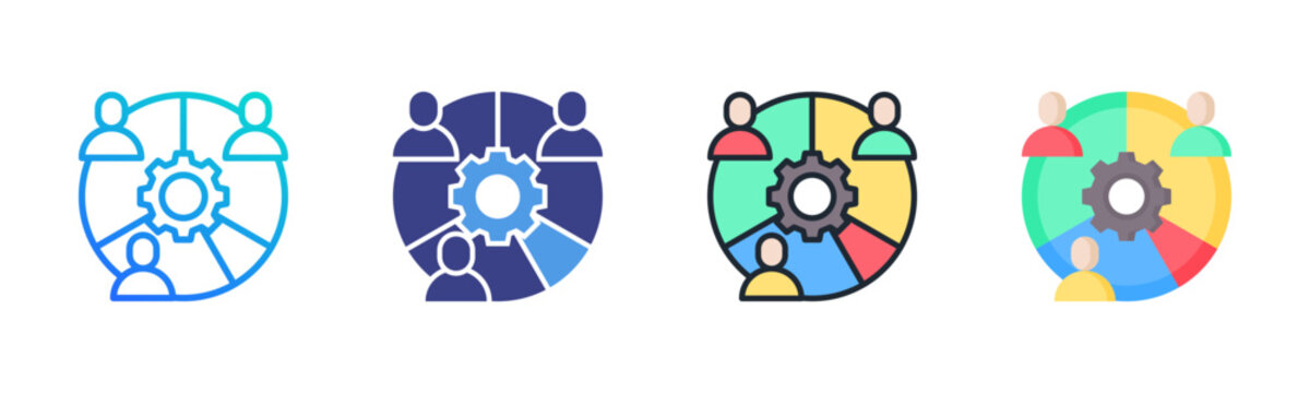 Segmentation Icon Set Multiple Style Collection