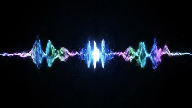 Colorful Abstract Sound Wave Visualization Moving Through Digital Space � Audio Technology, Music Spectrum and Motion Graphics Concept in 4K