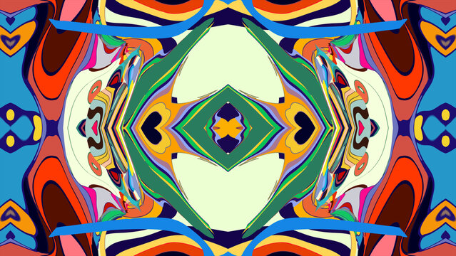 Colorful abstract geometric pattern with symmetrical design