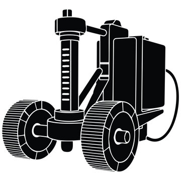 Core drilling machine on wheels for soil testing and mineral survey.