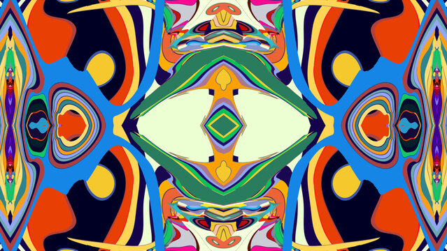 Colorful abstract geometric pattern with bold symmetrical design