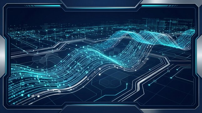 Digital System Network Background with Abstract