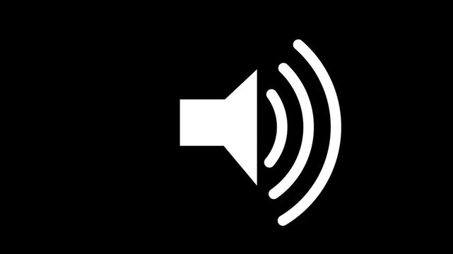 Speaker icon animated on, speaker volume animation, microphone, sound voice speaker icon animated optimized for audio UI and sound visualization