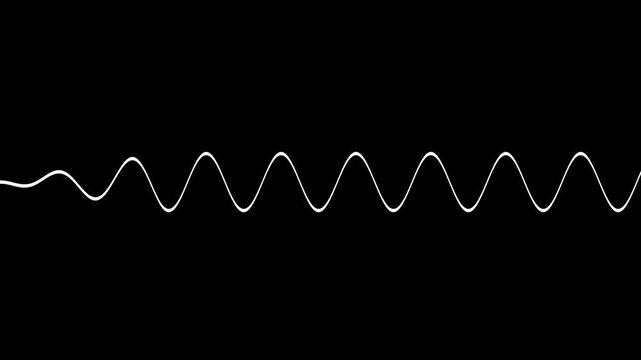 White Sine Wave with Subtle Grid Overlay on Black Background oscillation signal