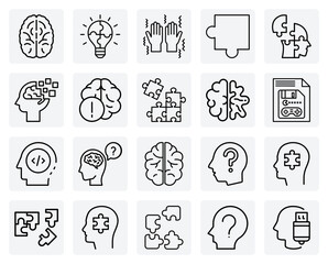 Fototapeta premium The Puzzle Of Memory Loss – Visuals Of Confused Minds, Jigsaw Brains, And Dementia For Public Health Education.