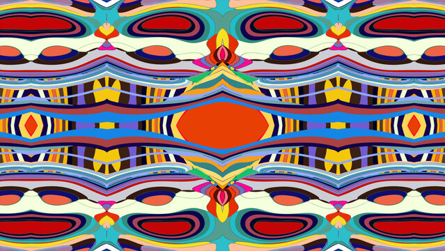 Colorful abstract geometric pattern with vibrant symmetrical design