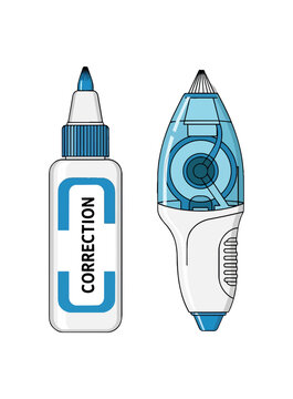 Correction Fluid and Tape: Essential Office Supplies for Error-Free Documents.