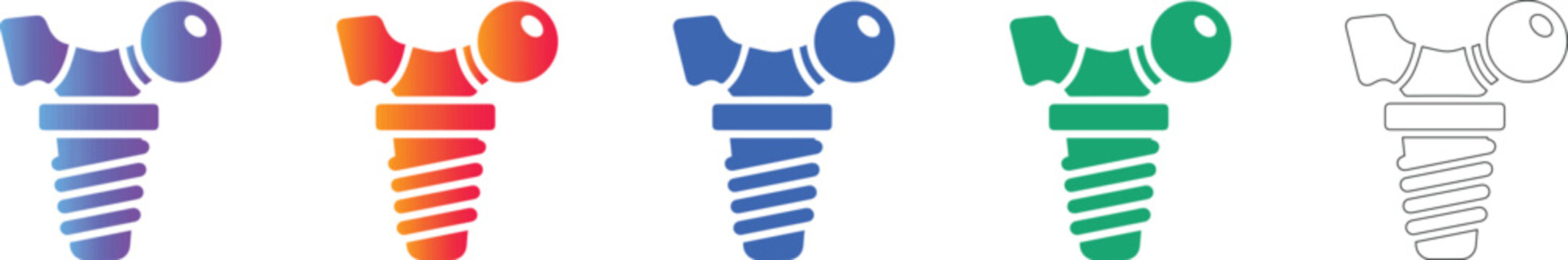 Hip Joint Replacement Vector Icons
