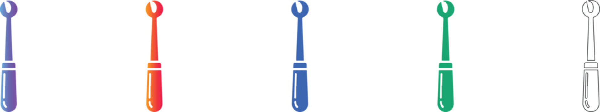 Medical Curette Tool Vector Icons