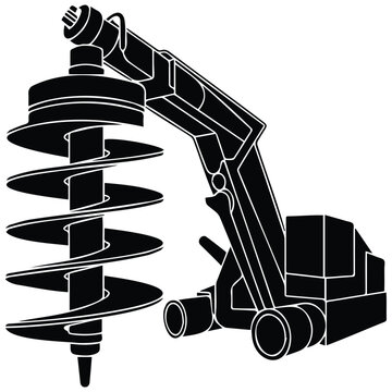 Industrial earth auger drill rig machinery for drilling ground operations.