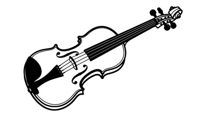 Black and white illustration of a violin © Freelancing