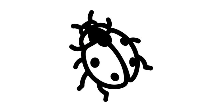 A black ladybug drawing with simple design