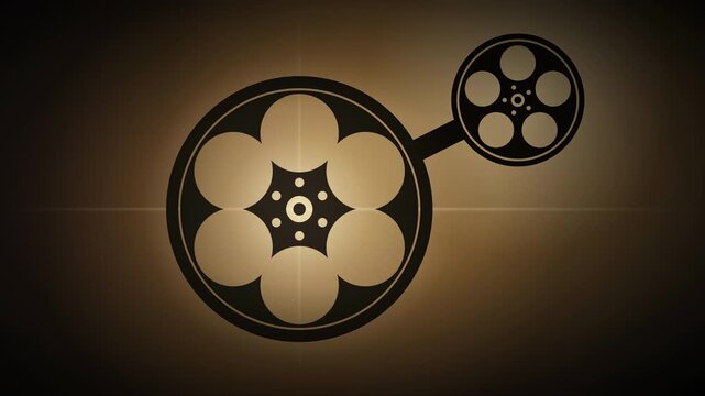 Spinning Vintage Film Reel Silhouette Seamless Loop
