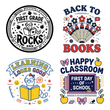 First Grade Rocks and Back to Books Set