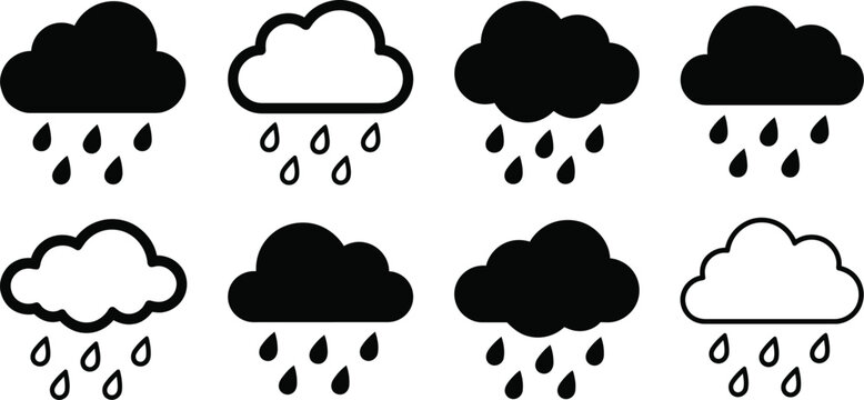 Black cloud with raindrops