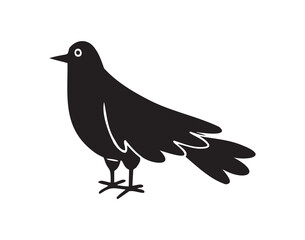 Fototapeta premium Dove of peace silhouette icon. drawing flying pigeon clipart symbol