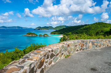 Naklejka premium Scenic Overlook of Trunk Bay, Virgin Islands National Park on St. John, U.S. Virgin Islands