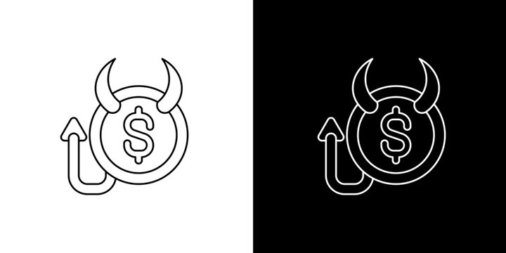 Evil Money Icon Set Representing Greed Corrupt Finance and High Taxes