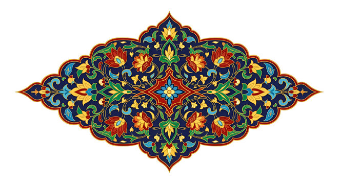 Decorative Persian floral ornament with traditional eastern symmetry
