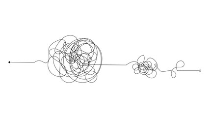A black line drawing of tangled scribbles © Faurdaus
