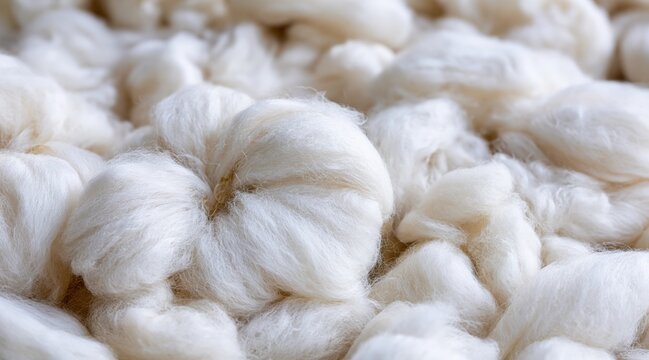 Soft white raw wool fiber roving for spinning and felting