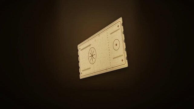 Floating Vintage Cinema Ticket Stub with Distressed Texture