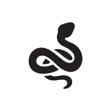 Minimalist snake icon, simple vector illustration of a coiled serpent