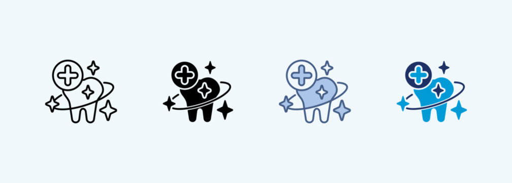 dental care multiple style icon collection