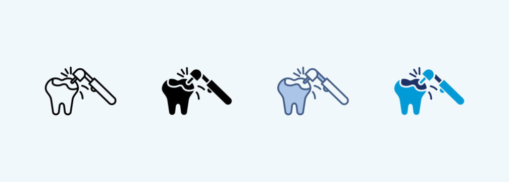 dental filling multiple style icon collection