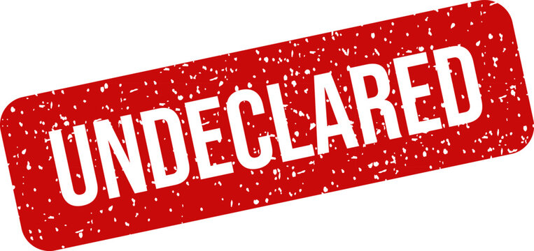 Und declared red stamp on white background warning sign legal compliance illustration