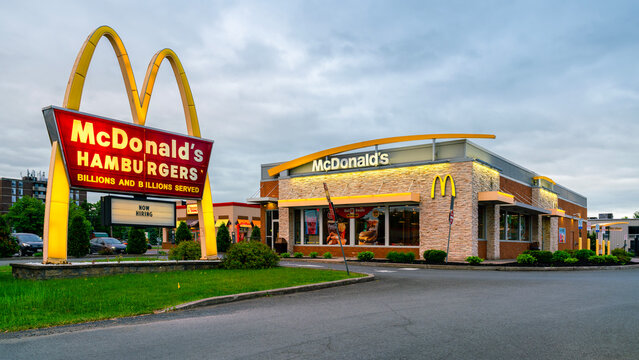 Rome, NY - Jun 7, 2026: Exterior of the McDonald&rsquo;s restaurant, part of McDonald&rsquo;s Corporation, a global quick‑service brand founded in 1955 and operating more than 40,000 locations worldwide