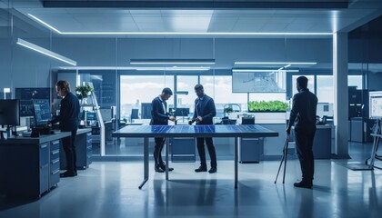 Fototapeta premium Solar Panel Technology Research and Development in a Modern Lab