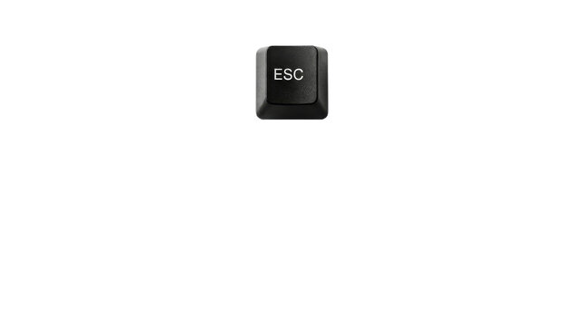 Small escape key isolated on png background for web development project interface