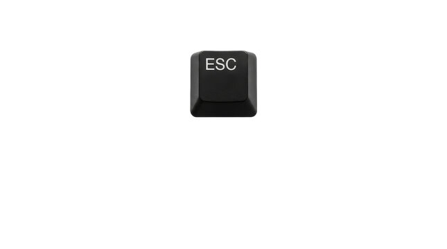 Computer esc key button side view isolated as icon on a transparent png background