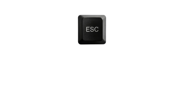 Computer esc key button isolated as digital element on a transparent png background