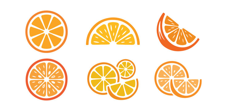 orange slice shape icon design