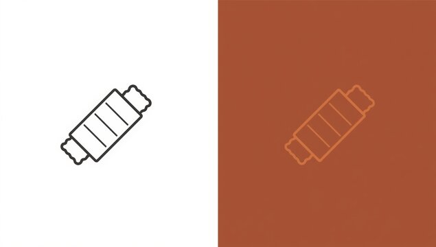 Simple candy bar icon illustration in minimalist linear style for food and snack design projects