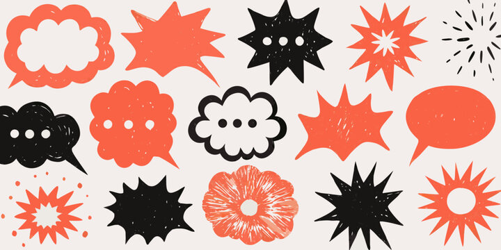 Comic Style Speech And Thought Bubbles Vector Illustration Collection