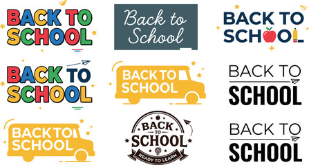 Obraz premium Back to School Logo Illustration Featuring Education and Promotion Scenes in Vector Artwork