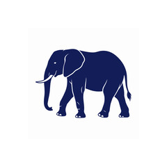 Fototapeta premium Silhouette of a majestic African elephant walking gracefully.