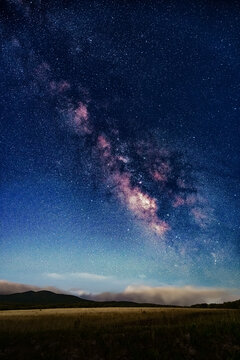 Milky Way Galactic Center Above Mountain Landscape