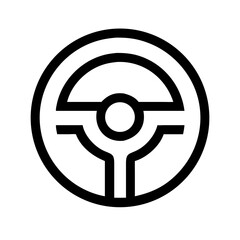 Fototapeta premium Simple bold outline icon of a steering wheel representing automotive and driving with steering automotive transport transportation navigation