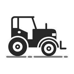 Fototapeta premium Heavy duty farm tractor agricultural machinery icon with agriculture machinery industrial equipment transport cultivation agronomy automated