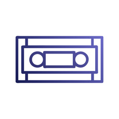 Obraz premium Retro magnetic audio cassette tape line art icon for vintage music and media playback with cassette playback recording technology entertainment